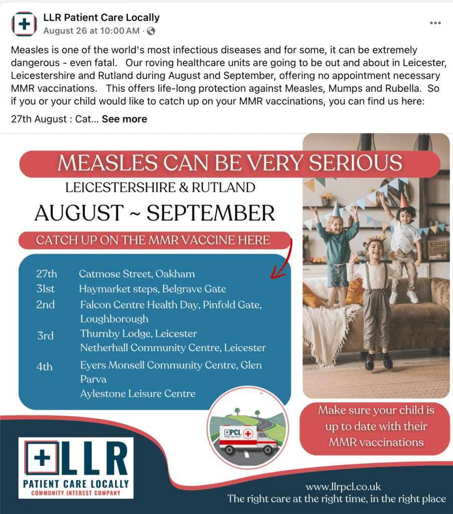 LLRPCL Measles social media campaign