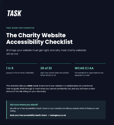 front cover of the website acessibility checklist